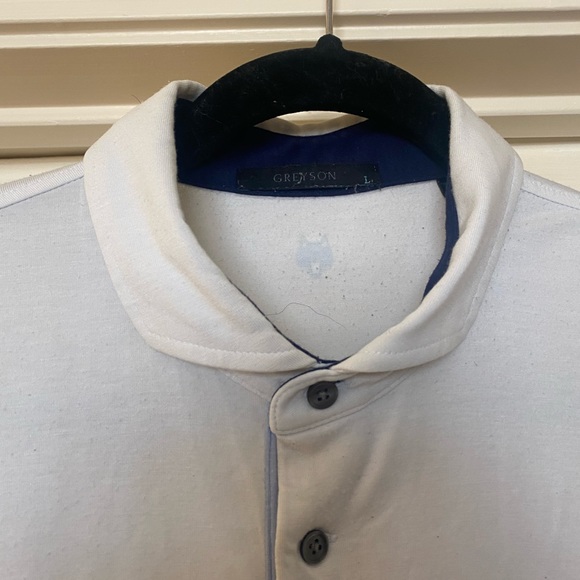 Greyson Men White Polo Longsleeve Wolf Large - Picture 2 of 5